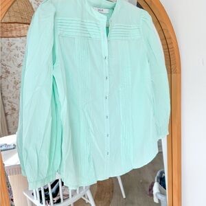 NWT Joie Light Green Button-Up Blouse